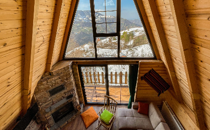 Rize Fırtına Vadisi Manzaralı Balkonlu Şömineli Dublex Bungalov | İlan No: 0063