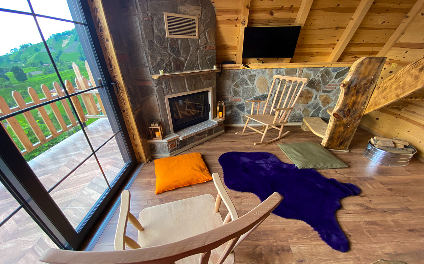 Rize Fırtına Vadisi Manzaralı Şömineli Balkonlu Aile Bungalov | İlan No: 0066